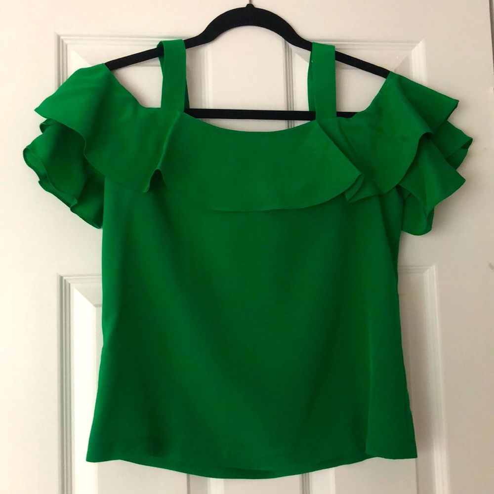 Green JCrew silk top sz00
